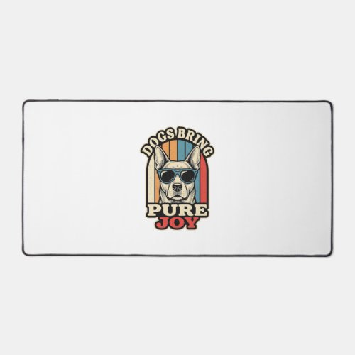 Retro Dog Shirt Funny Sunglasses Pup Engraving Des Desk Mat
