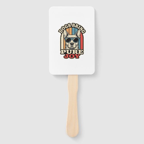 Retro Dog Shirt Funny Sunglasses Pup Engraving Des Hand Fan