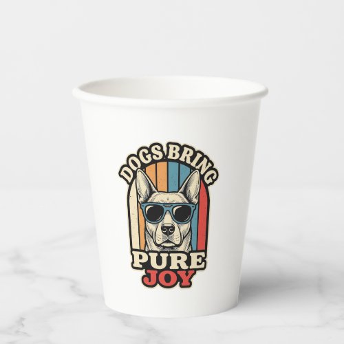 Retro Dog Shirt Funny Sunglasses Pup Engraving Des Paper Cups