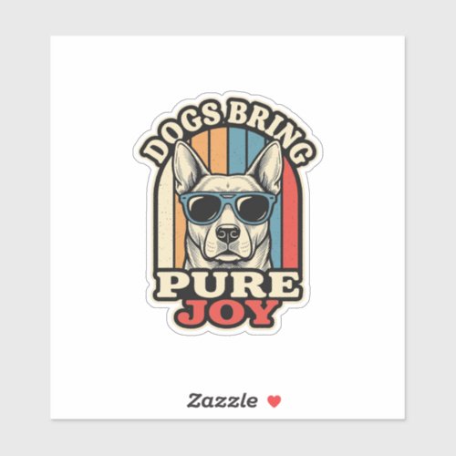 Retro Dog Shirt Funny Sunglasses Pup Engraving Des Sticker