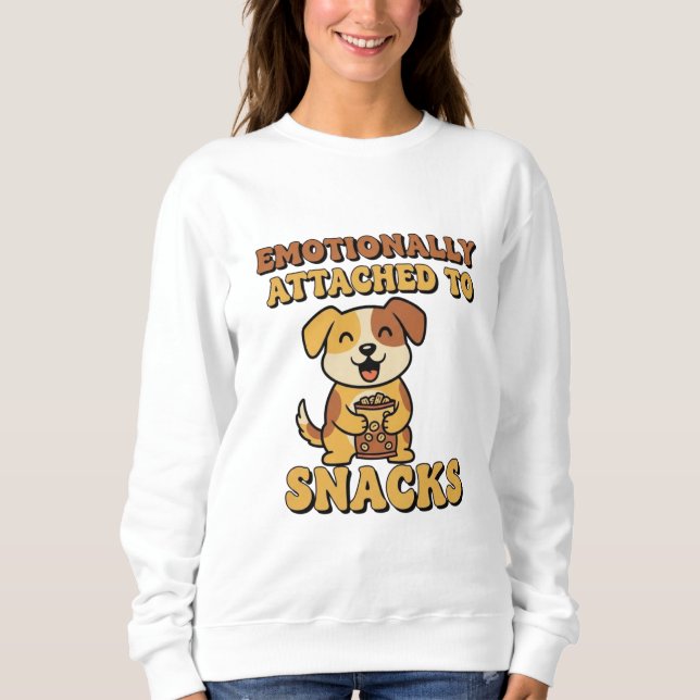 Retro Dog Snack Attachment Women’s Sweatshirt (Front)