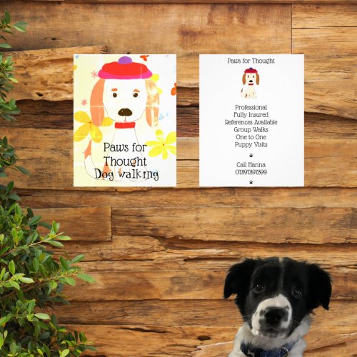 Retro Dog Walking Grooming Business Flyer