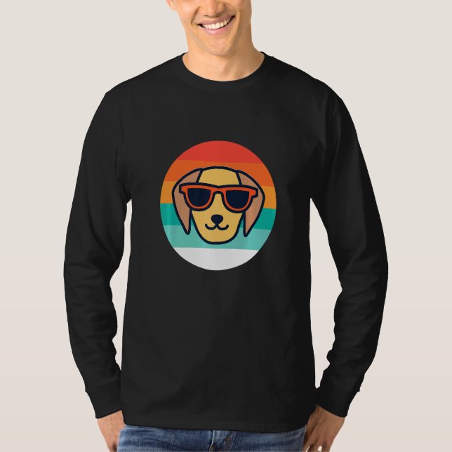 Retro Dog With Sunglasses T-Shirt (Front)