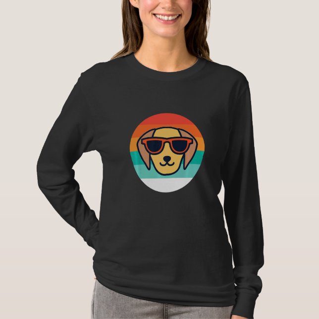 Retro Dog With Sunglasses T-Shirt (Front)