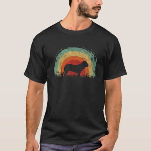 Retro Dogue De Bordeaux Vintage Rainbow Dog Men T_Shirt