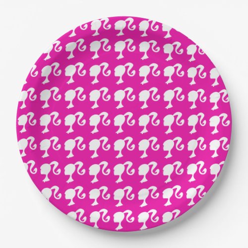 Retro Dolly Lets Go Party Hot Pink Birthday Paper Plates