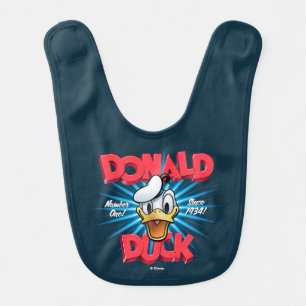 Retro Donald Duck Heritage Graphic Baby Bib