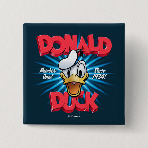 Retro Donald Duck Heritage Graphic Button
