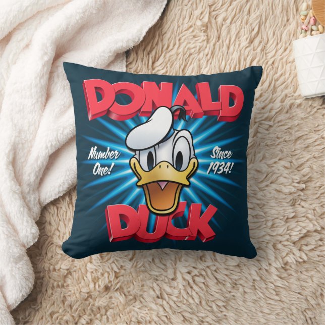 Retro Donald Duck Heritage Graphic Throw Pillow (Blanket)