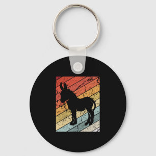 Retro Donkey Mule Animal Gift Keychain