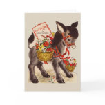 Retro Donkey with Flowers Valentine Greeting Card Retro Donkey with Flowers Valentine Greeting Card