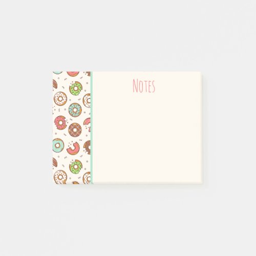 Retro Donut Pattern Cute Colorful Style Post_it Notes