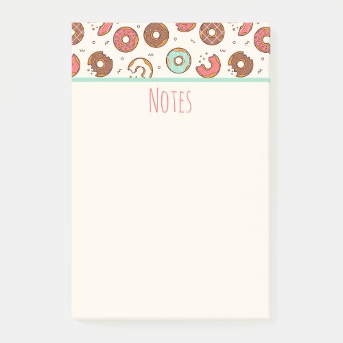 Retro Donut Pattern Cute Colorful Style Post_it Notes