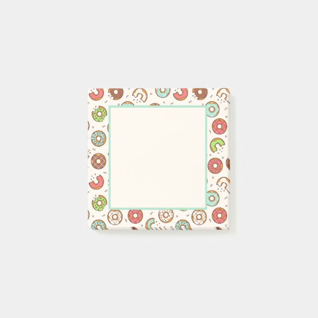 Retro Donut Pattern Cute Colorful Style Post-it Notes (Front)