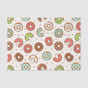 Retro Donut Pattern Cute Colorful Style Tissue Paper