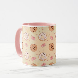 Retro Donuts & Cookies Pattern Mug