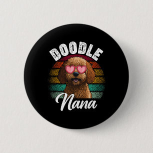 Retro Doodle Nana Goldendoodle Dog Lover Mothers D Button