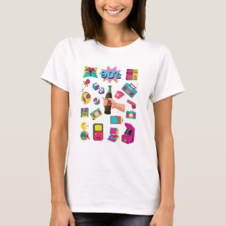 Retro Doodle Sticker Collage Graphic T-Shirt