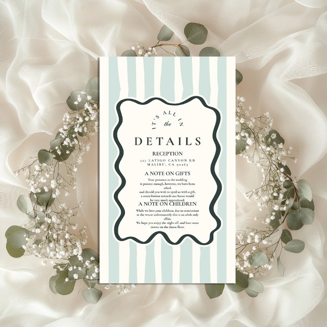 Retro Doodle Wavy Frame Wedding Enclosure Card (Creator Uploaded)