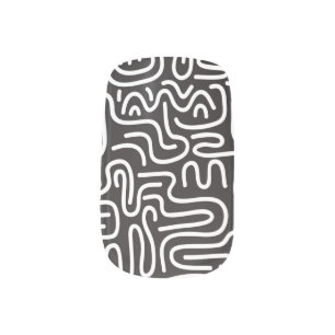 Retro Doodle Wavy Lines: Monochrome Minx Nail Art