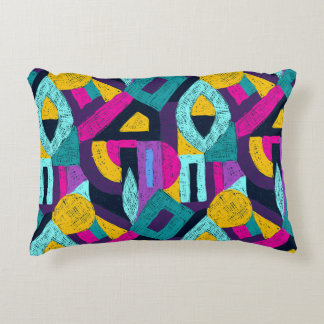 Retro doodles: geometric pop art. accent pillow