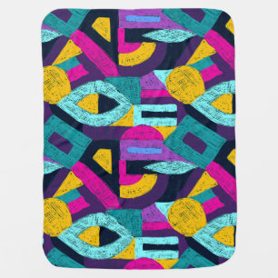 Retro doodles: geometric pop art. baby blanket