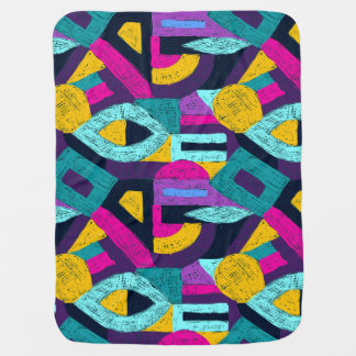Retro doodles: geometric pop art. baby blanket