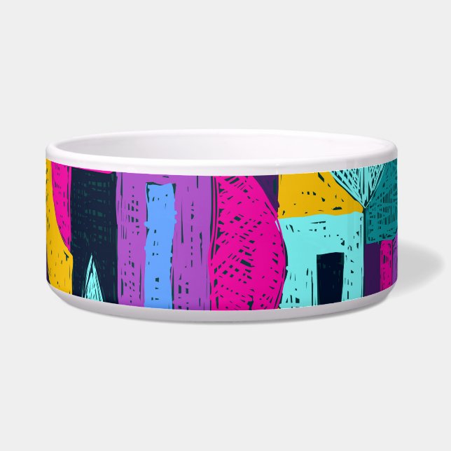 Retro doodles: geometric pop art. bowl (Front)