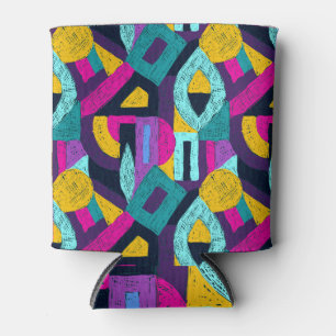 Retro doodles: geometric pop art. can cooler