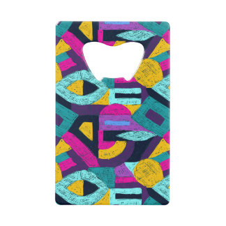 Retro doodles: geometric pop art. credit card bottle opener