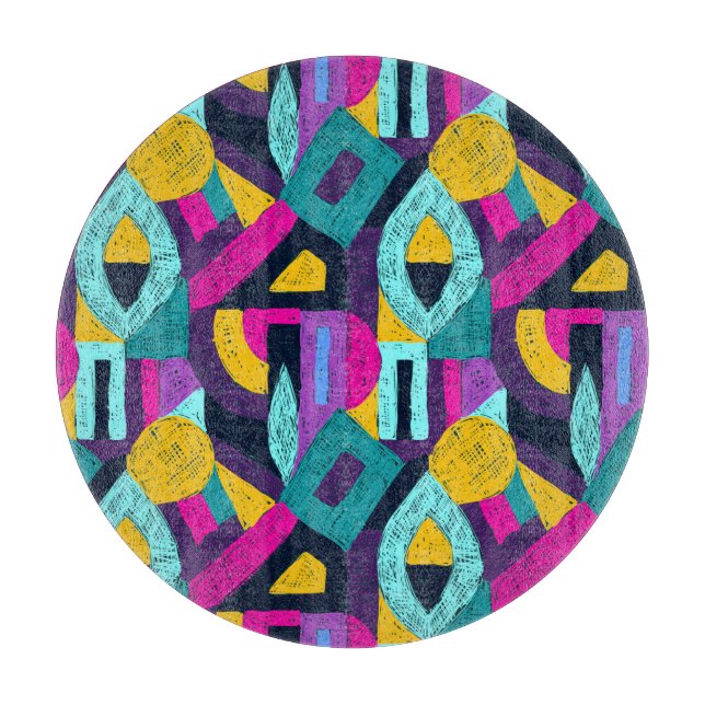 Retro doodles: geometric pop art. cutting board (Front)