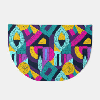 Retro doodles: geometric pop art. doormat