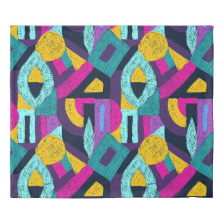 Retro doodles: geometric pop art. duvet cover