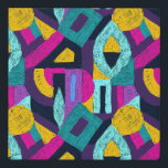 Retro doodles: geometric pop art. faux canvas print<br><div class="desc">Geometric pop art pattern. Retro style doodles ornament. Seamless creative texture for fabric design, interior elements, wallpapers, backgrounds and printed products. Geometric pop art with a tribal twist. Patterns that tell stories in every line and shape. Geometric pop art waves in retro charm. pattern, african, brazilian, mexican, drawn, hand drawn,...</div>