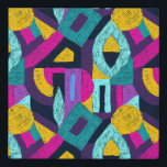 Retro doodles: geometric pop art. faux canvas print<br><div class="desc">Geometric pop art pattern. Retro style doodles ornament. Seamless creative texture for fabric design, interior elements, wallpapers, backgrounds and printed products. Geometric pop art with a tribal twist. Patterns that tell stories in every line and shape. Geometric pop art waves in retro charm. pattern, african, brazilian, mexican, drawn, hand drawn,...</div>