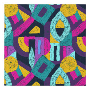Retro doodles: geometric pop art. faux canvas print