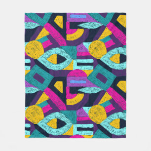 Retro doodles: geometric pop art. fleece blanket
