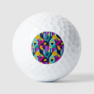 Retro doodles: geometric pop art. golf balls