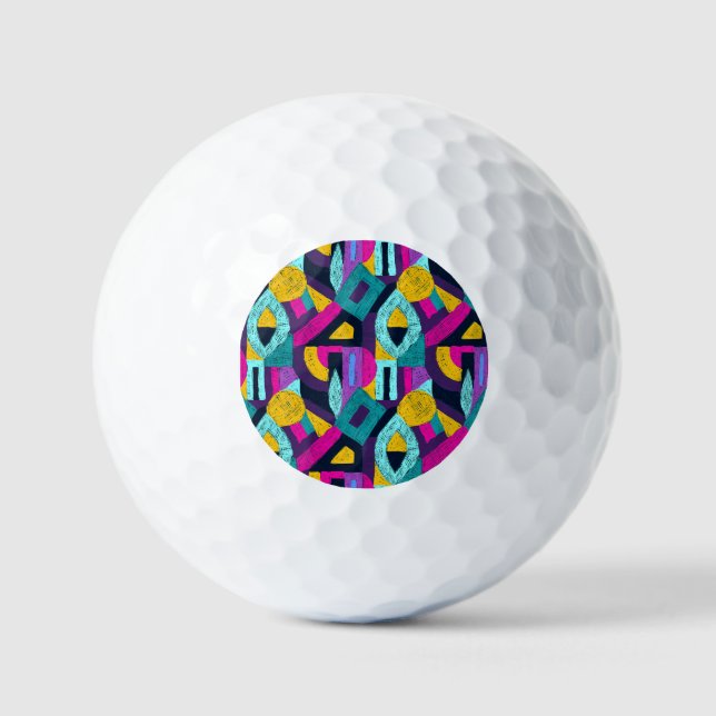 Retro doodles: geometric pop art. golf balls (Front)