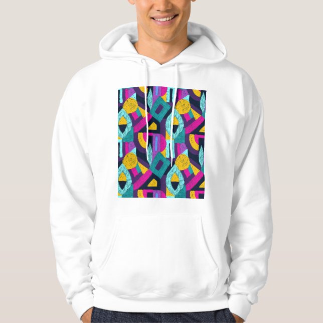 Retro doodles: geometric pop art. hoodie (Front)