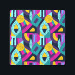 Retro doodles: geometric pop art. metal print<br><div class="desc">Geometric pop art pattern. Retro style doodles ornament. Seamless creative texture for fabric design, interior elements, wallpapers, backgrounds and printed products. Geometric pop art with a tribal twist. Patterns that tell stories in every line and shape. Geometric pop art waves in retro charm. pattern, african, brazilian, mexican, drawn, hand drawn,...</div>
