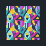Retro doodles: geometric pop art. metal print<br><div class="desc">Geometric pop art pattern. Retro style doodles ornament. Seamless creative texture for fabric design, interior elements, wallpapers, backgrounds and printed products. Geometric pop art with a tribal twist. Patterns that tell stories in every line and shape. Geometric pop art waves in retro charm. pattern, african, brazilian, mexican, drawn, hand drawn,...</div>