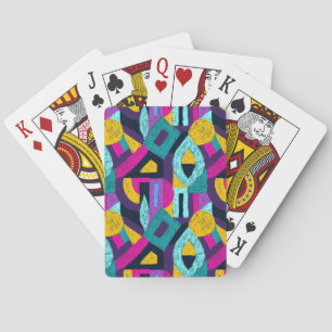 Retro doodles: geometric pop art. poker cards