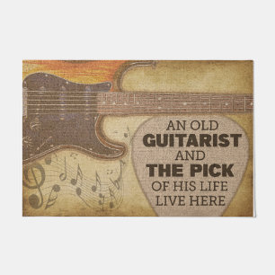 Retro Doormat, Guitarist Mat, Gift For Guitarist Doormat