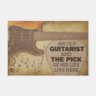 Retro Doormat, Guitarist Mat, Gift For Guitarist Doormat