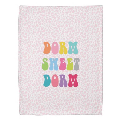 Retro Dorm Sweet Dorm Cheetah Print Duvet Cover