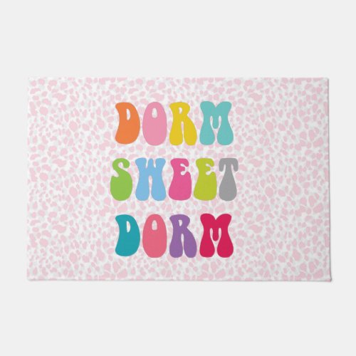 Retro Dorm Sweet Dorm Pink Cheetah Door Mat