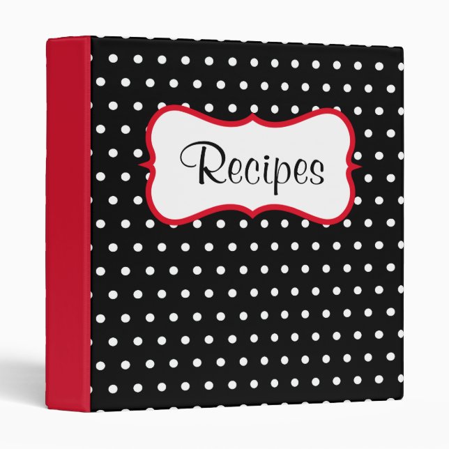 Retro Dot Recipe Binder (Front/Spine)