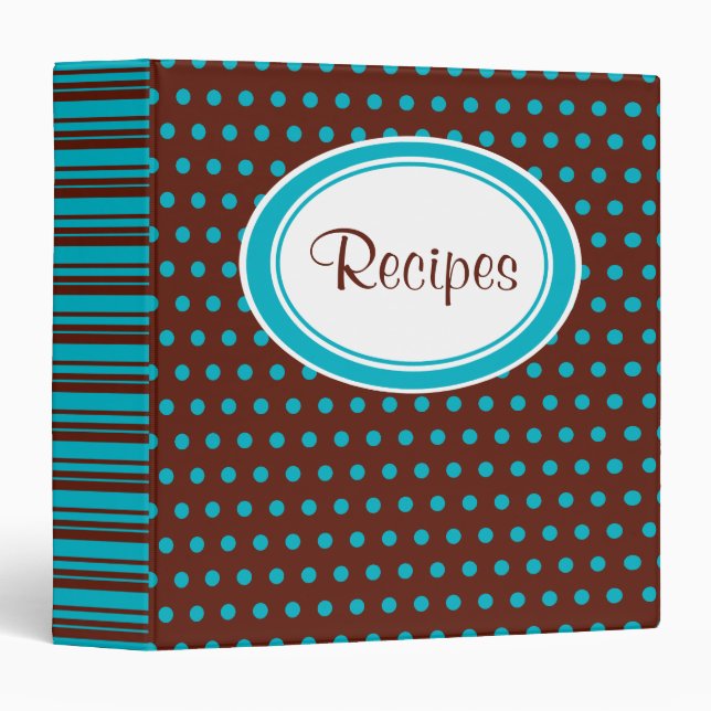 Retro Dot Recipe Binder (Front/Spine)
