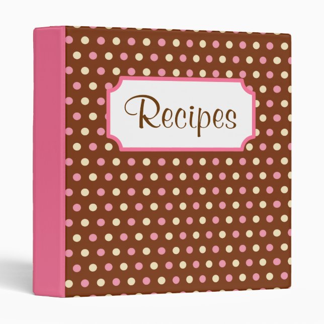 Retro Dot Recipe Binder (Front/Spine)